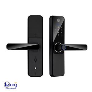 China Remote Unlocking Card Code Fingerprint Door Lock With Camera For 5050mm Mortise wholesale