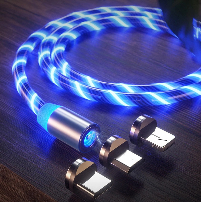 Flowing 3 In 1 Magnetic Phone Charger Cable Micro USB Customized