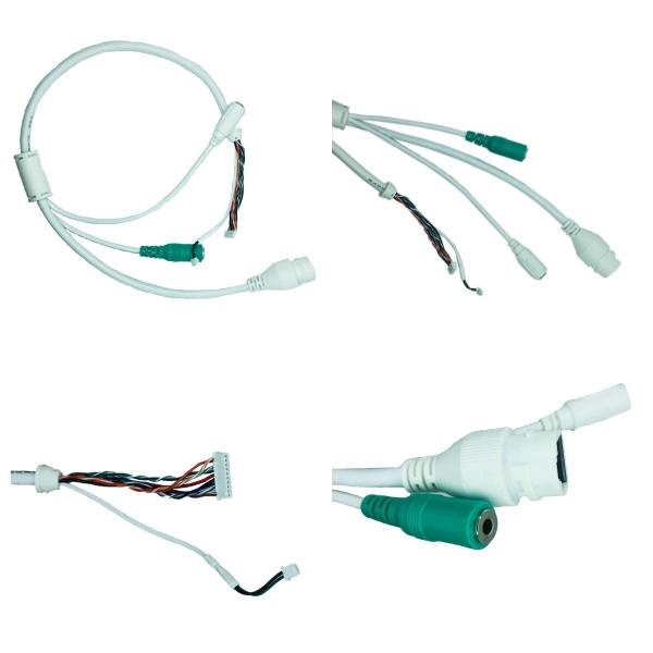 PVC Jacket IP Camera Cable Compatible With CCTV / IP Cameras Wiring Harness With Connector Rj45/Dc5.5*2.1/3.5st 004