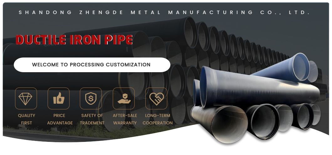 ISO2531 K9 Push on Joint Zinc Coated Ductile Iron Pipes Round Ductile Pipe 6 Meter Long Di Pipe Factory for Water Supply