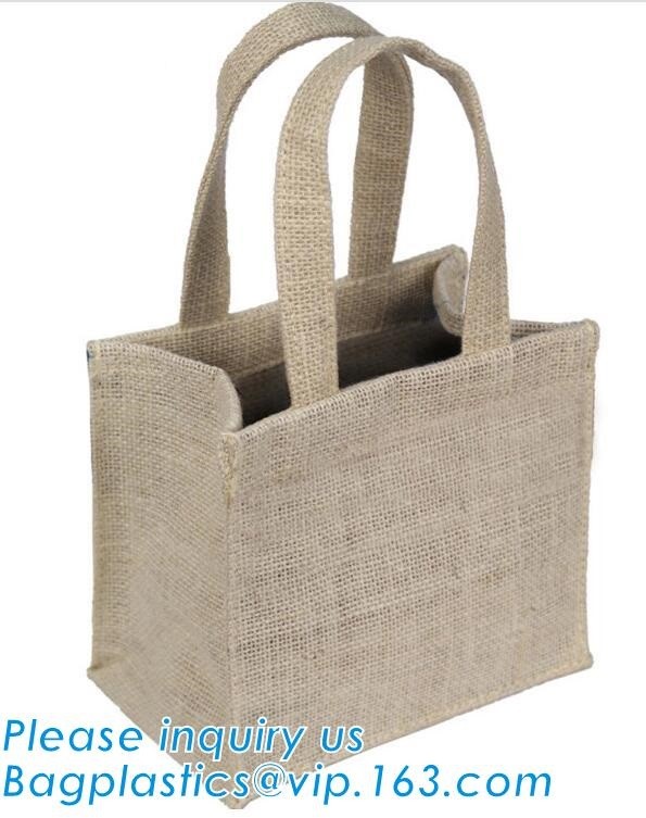 JUTE STORAGE BASKET WITH COTTON ROPE HANDLES,Burlap fabric jute toy storage basket for home storage organization bagease