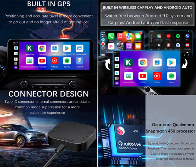 Android 9.0 Smart Ai Box Carplay 4G+64G 8 Core 1.8G Cortex A53 Android Auto Dongle