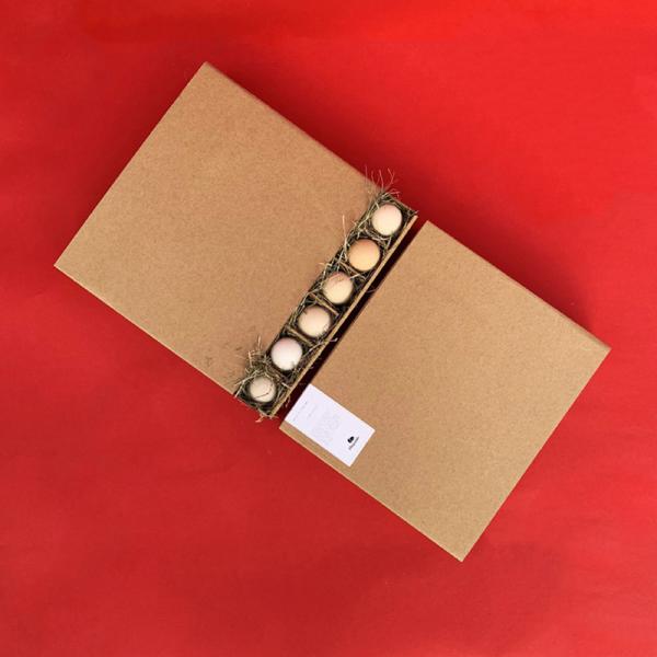 Custom Eco-friendly Quail 20 Eggs Box with Handle - Brown Corrugated Cardboard Egg Carton for Packaging