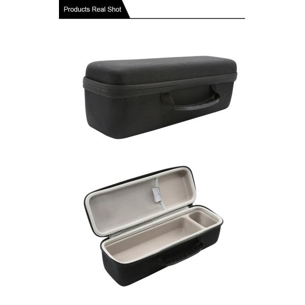 Shockproof Zipper Closure Black EVA Speaker Case