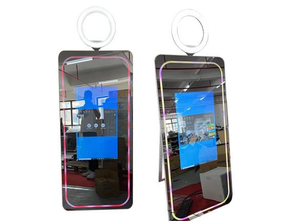 Quality Led Frame Selfie Mirror Booth Portable Wedding Mirror Photo Booth With Camera for sale