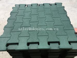 China Training room interlocking tile dogbone crumb flooring Rubber Pavers wholesale