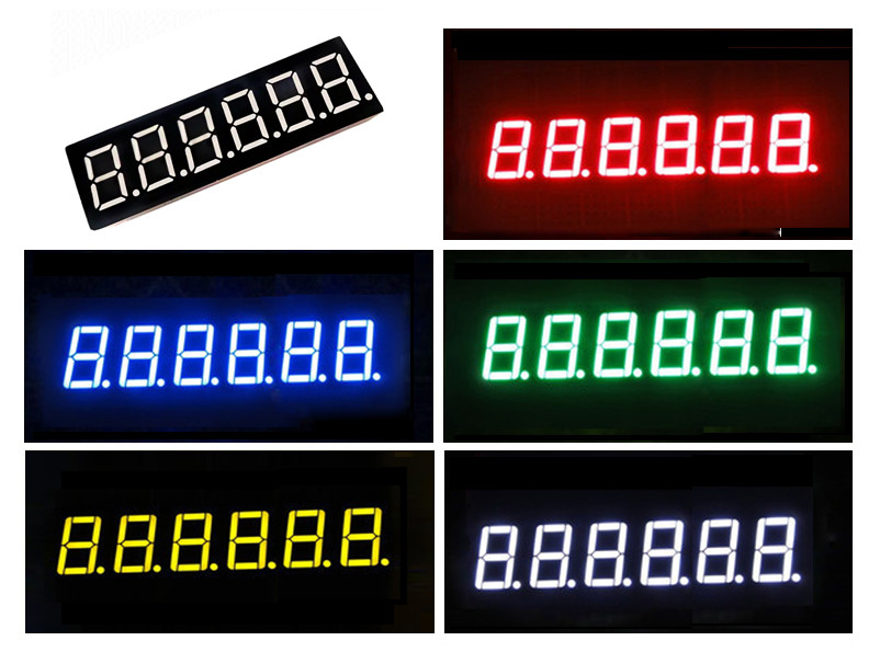 0.36 Inch 7 Segment LED Display 6 Digits Multi Function 20mA