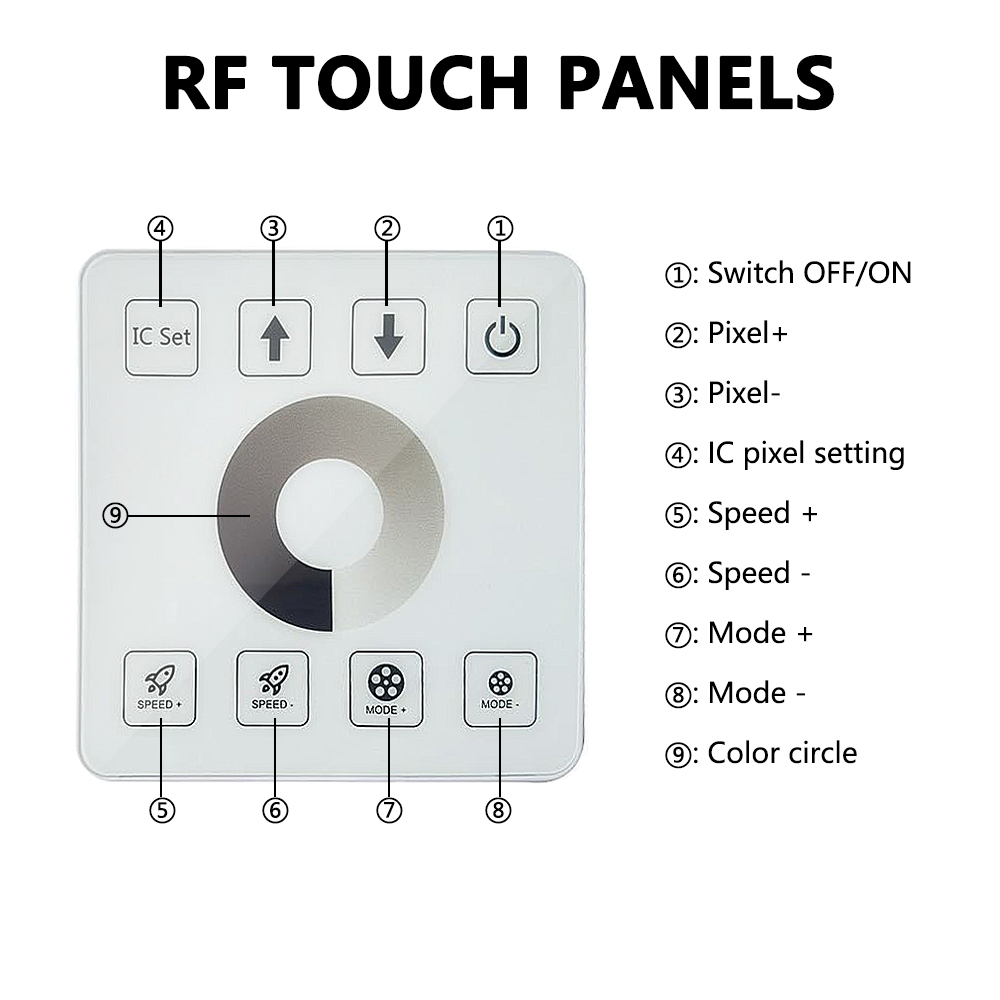 RF Wireless Touch LED Controller For LED Pixel Tape Multifunctional