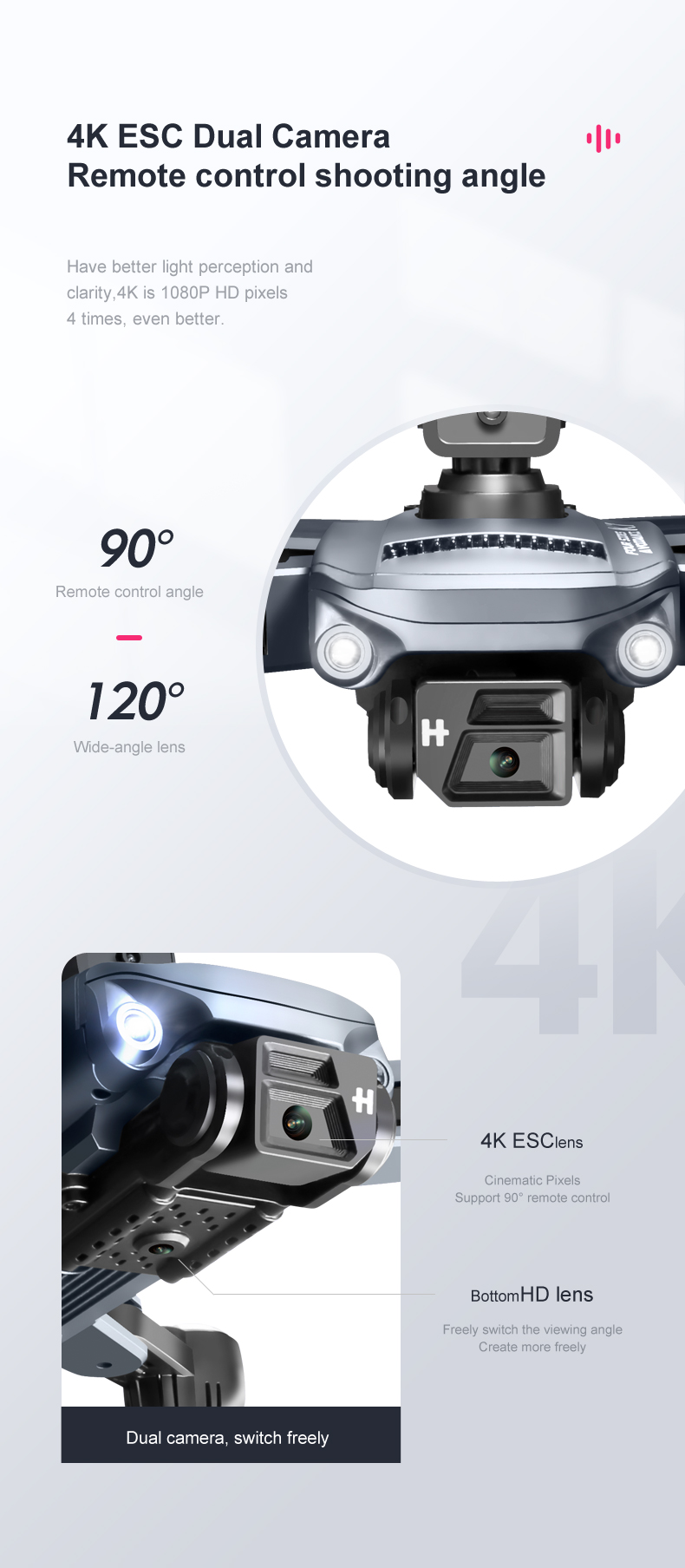 ESC HD Camera K7 Drone Optical Flow Positioning and Electrically Adjustable Remote Control for definition Aerial Photography