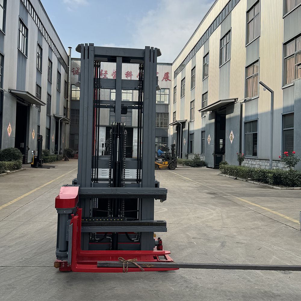 1 ton 1.5 ton battery operated electric 3-way pallet stacker with 180 degree turning forks