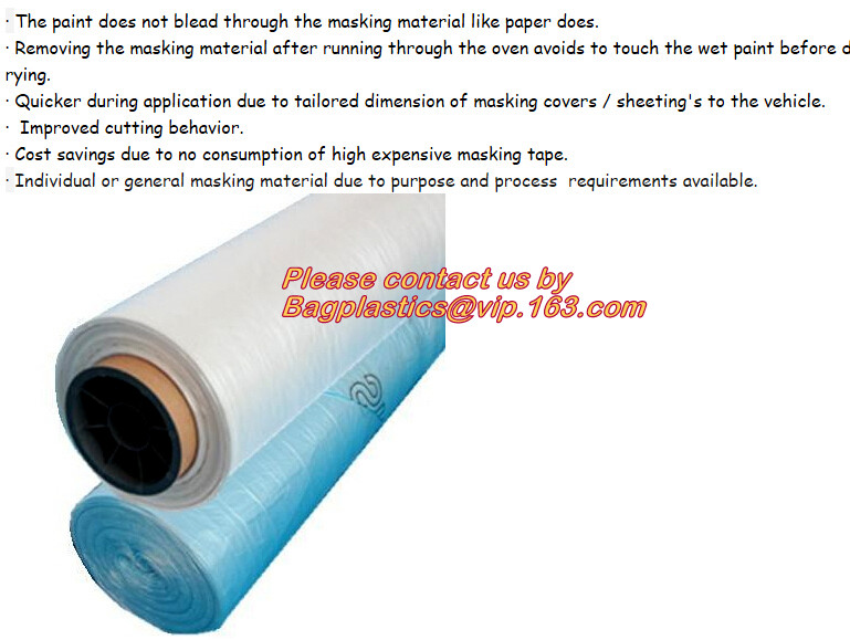 Car shielding protective film, Coreless auto paint masking film, Auto Paint Masking Film with Paper Core, HDPE Masking