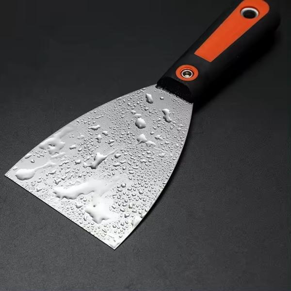 Quality Stainless Steel Dough Scraper with Rubber Handle Carbon steel Paint Scraper for sale
