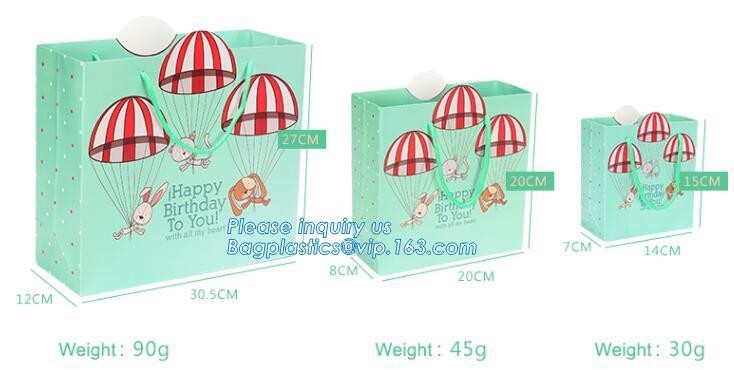 Custom paper bag with handle coated white paper bag printing pattern flower carrier bag,Flower carrier paper bags with d