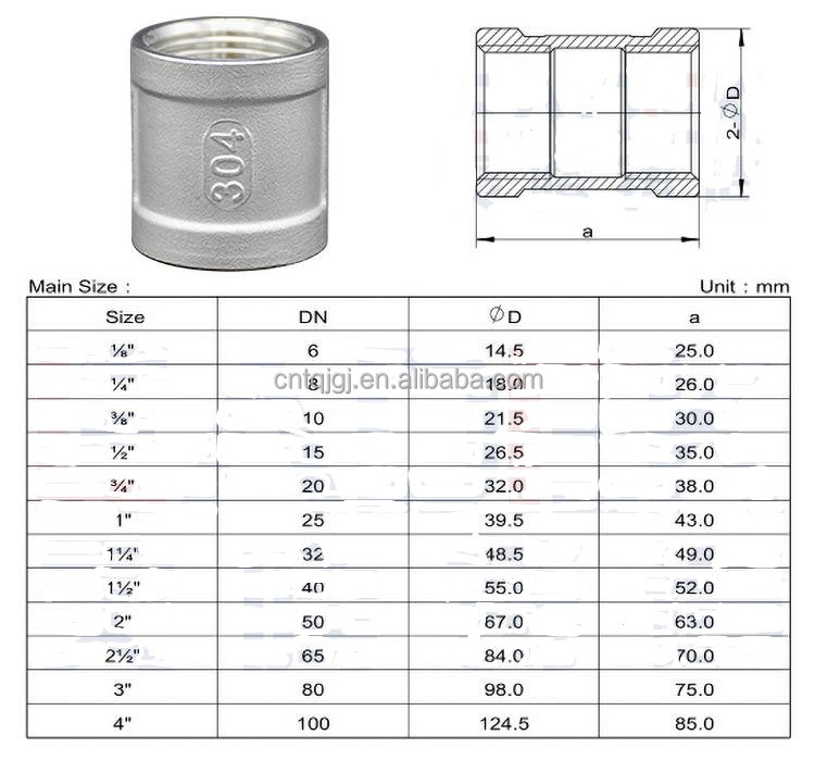 304 316 Female BSP/NPT 3-Way Y Type Equal Tee Stainless Steel Pipe Fitting with Casting and Customized Support OEM Durable
