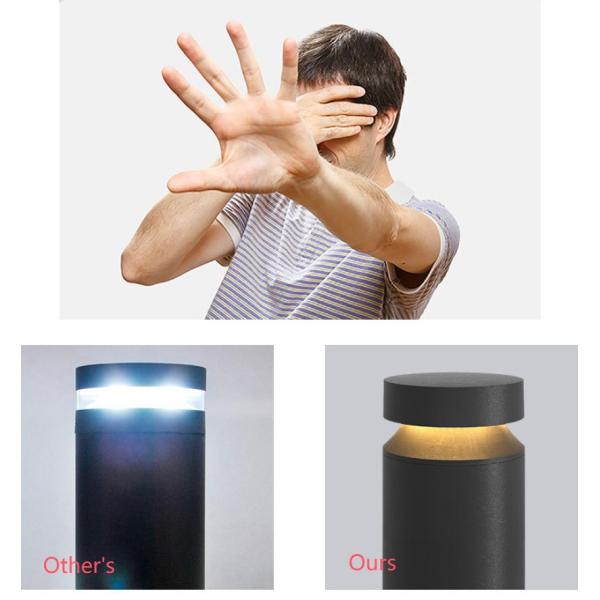 24W Outdoor LED Bollard Light With 360° Light Emission For Glare-Free Illumination Of Pathways, Open Spaces And Driveways