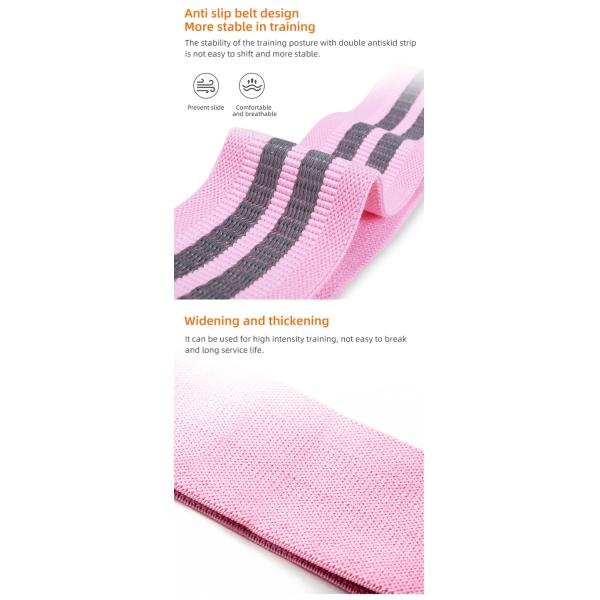 32lbs 760*80mm Workout Fabric Resistance Bands Polyester For Buttock