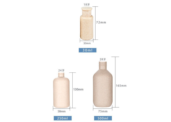 30ml 100ml 250ml 300ml 500ml Biodegradable Cosmetic Wheat Straw Plastic Shampoo Lotion Bottle