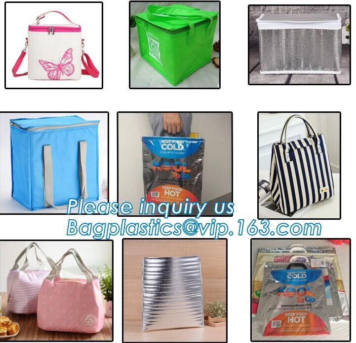 Custom Packing Aluminum Foil Zip-Lock Grocery Handle Thermal Insulation Cooler Bag For Outdoors,Promotional Insulated La