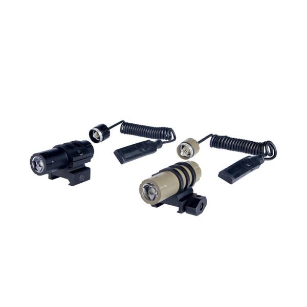 ANS Metal Picatinny Rail LED Flashlight Remote Pressure Switch Operation