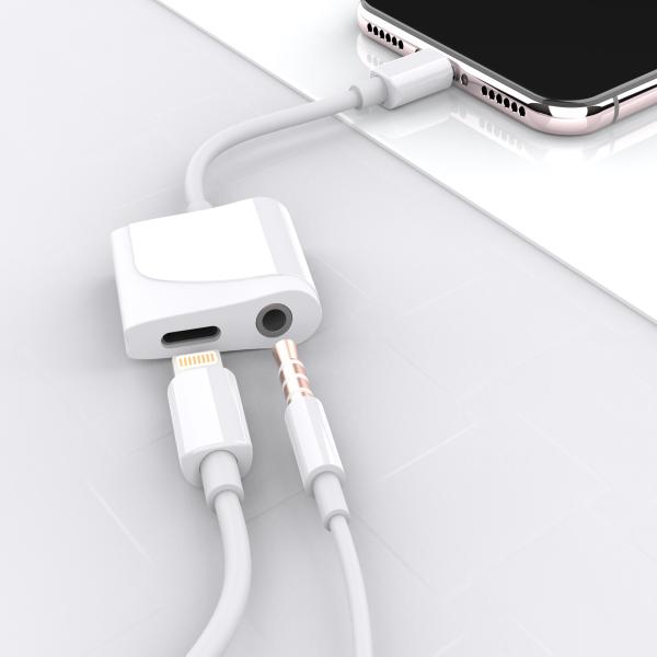 Aux Lightning To 3.5 Mm Headphone Jack Adapter And Charger for Iphone 7 8