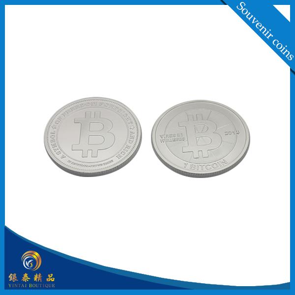 Silver leaf mirror-matt effect metal coin for sale