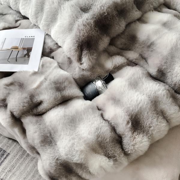 2024 Winter Super Soft Ultra Warm Double-side Mink Rabbit Fur Velvet Fluffy Plush Bedding Sheet Set 4 Pieces
