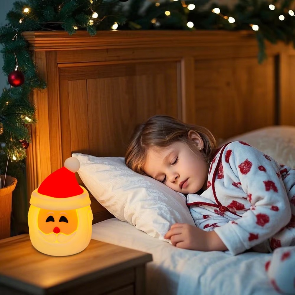 Snowman Silicone Night Light for Kids - Touch Control, Rechargeable LED