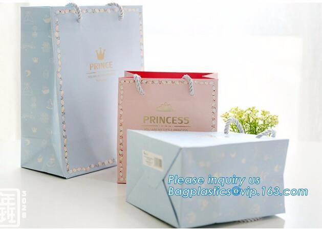 Customized Cut Printed Coated Paper Shopping Bag with Matt Lamination,rope handle custom logo printed white paper bag