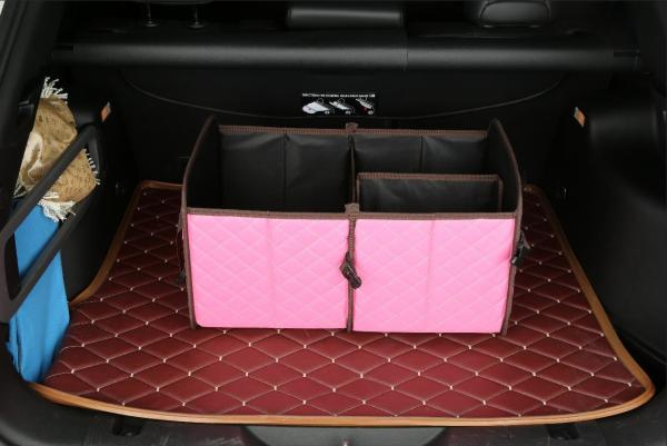 Quality Waterproof Car Additional Accessories Pu Leather Collapsible Trunk Organizer for sale