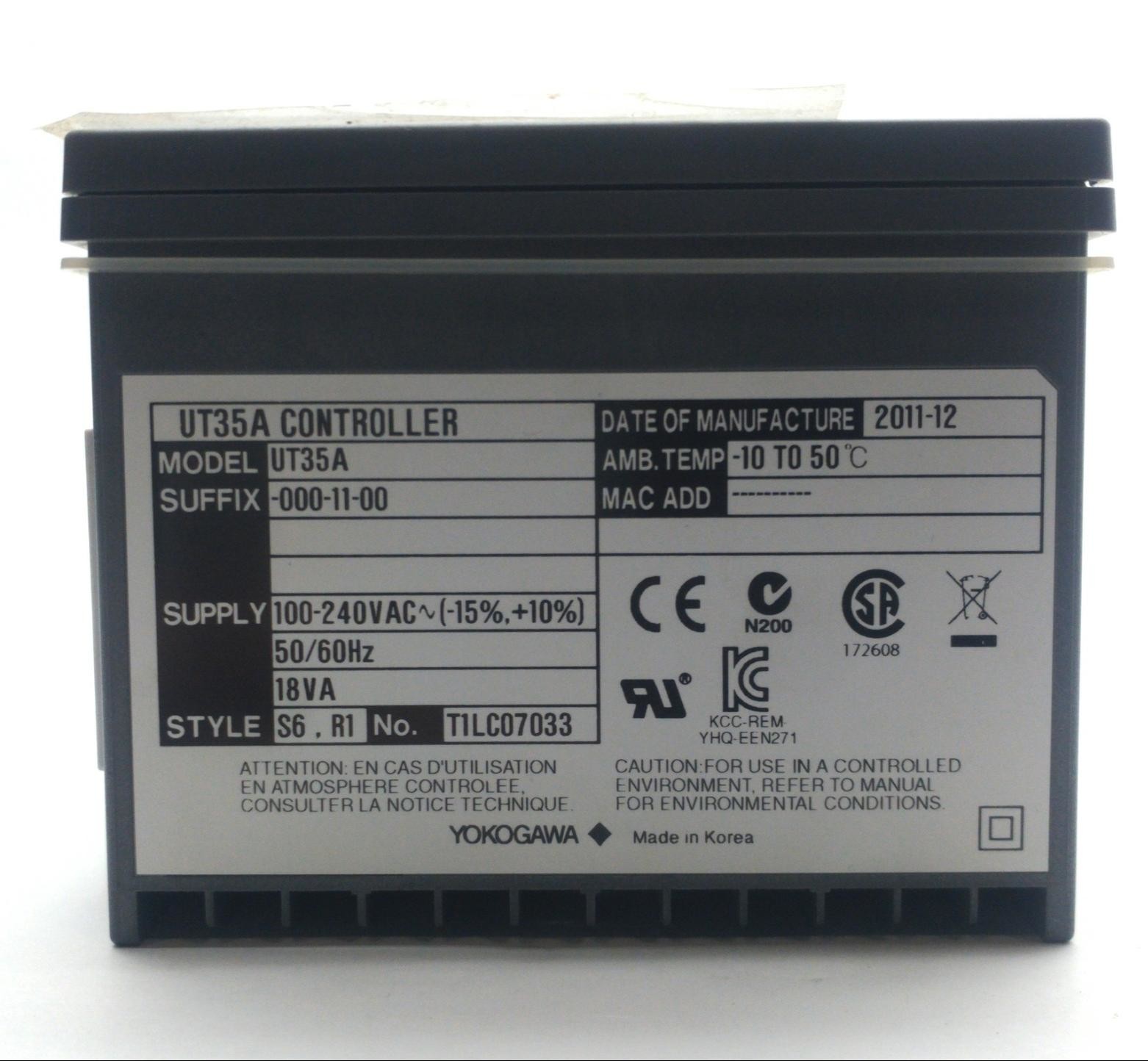Yokogawa General Purpose Temperature Controller UT35A-000-11-00