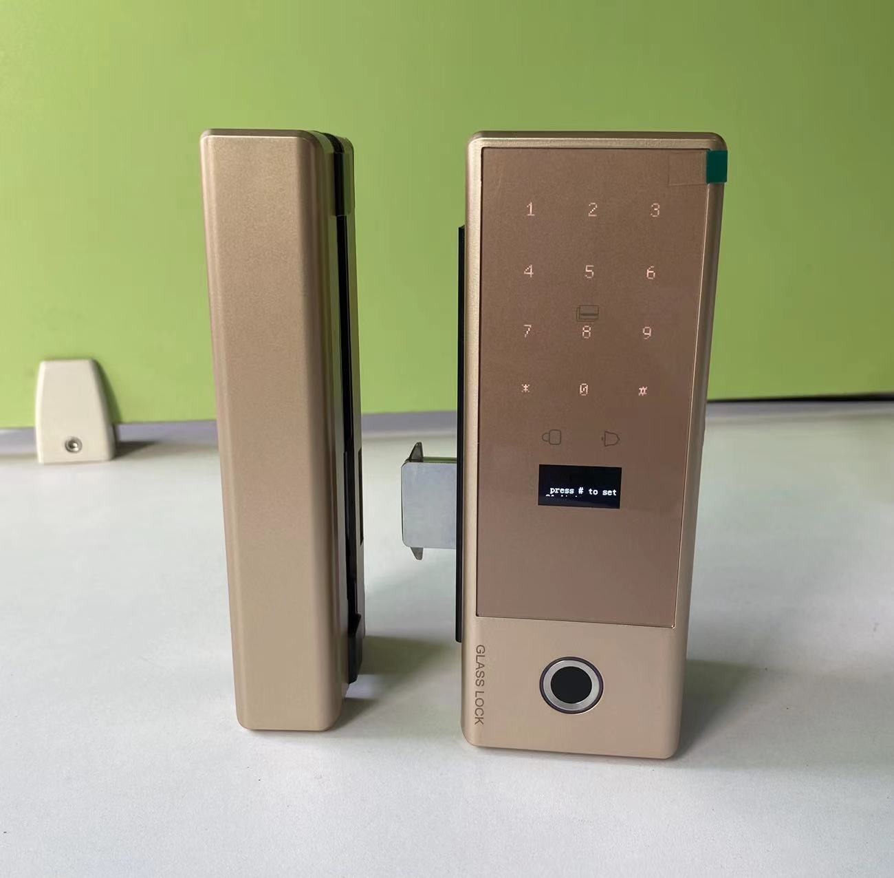 Gold G10S Glass Lock with Tuya app ttlock app Unlock way fingerprint/password/card/key