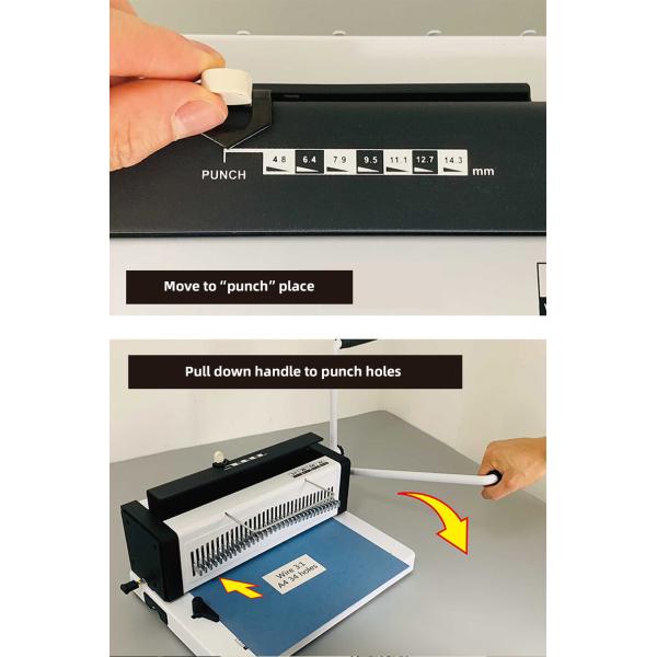 Double Loop Wire Book Binder 34 Hole Notebook Binding Punching Machine