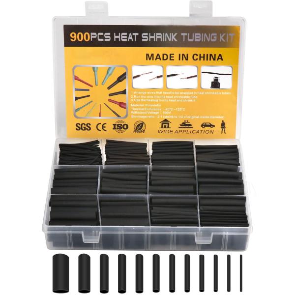 Quality Lightweight Adhesive Heat Shrink Tubing 2:1 Ratio 900pcs Weather Resistant Practical for sale
