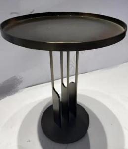 Custom Stainless Steel Hover Round Tray Coffee Table , Black Antique