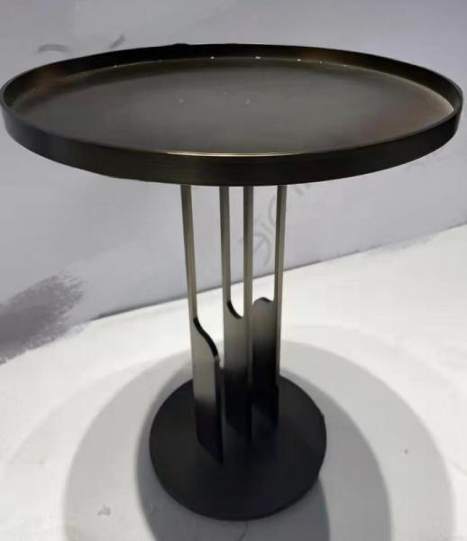 Quality Custom Stainless Steel Hover Round Tray Coffee Table , Black Antique for sale