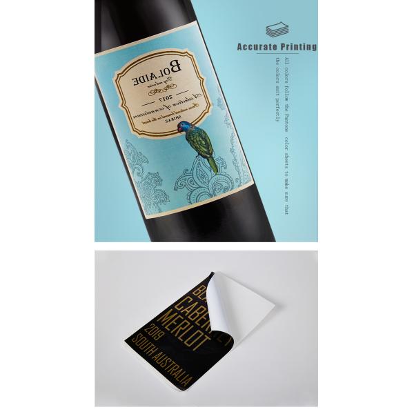 Gold Foil Packaging Sticker Labels Partone Color Custom Wine Bottle Labels