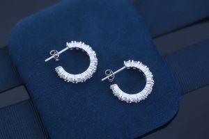 China Valentines 925 Sterling Earrings Stud Diamond Hoop 6mm wholesale