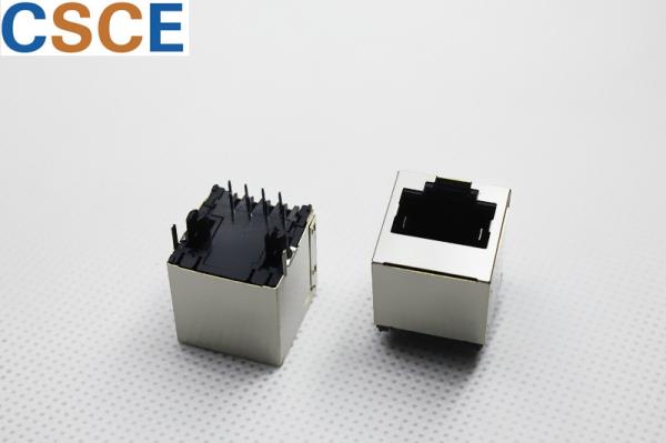 Quality 180 Degrees Shielded RJ45 Jack / RJ45 Vertical Mount 8 Pin 8 Contact Single Port for sale