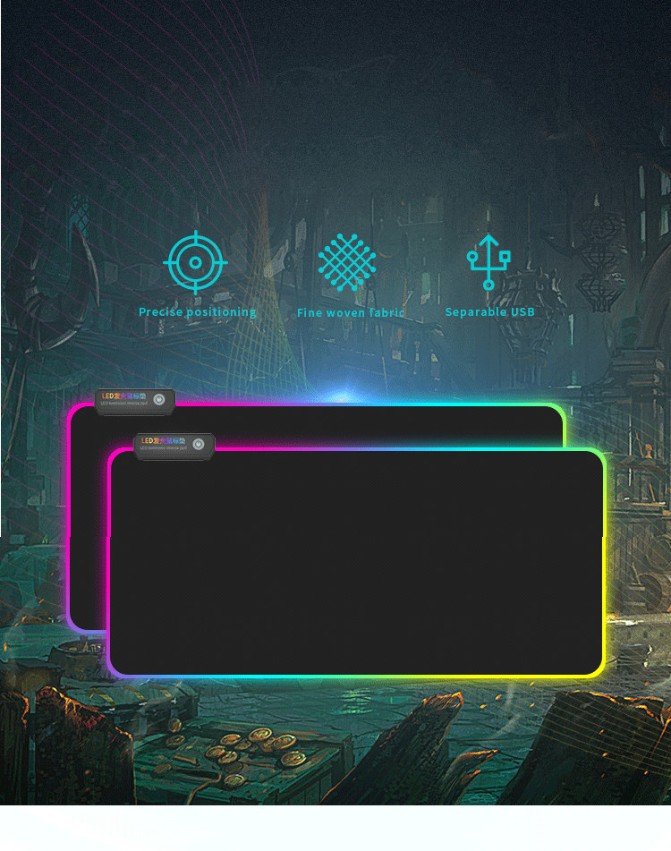 Personalised Colorful Light RGB Mouse Pad Led Gaming Keyboard Mouse Pad