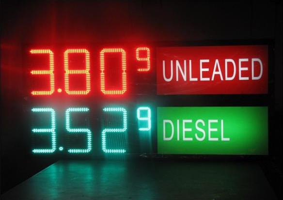 Quality LED Gas Station Sign for Oil Price , RF LCD Wireless Remote Control Digital 7 Segment Display for sale