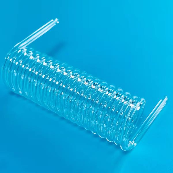 High Temperature Resistance Clear Fused Silica Spiral Tube With Customizable Outside Diameter