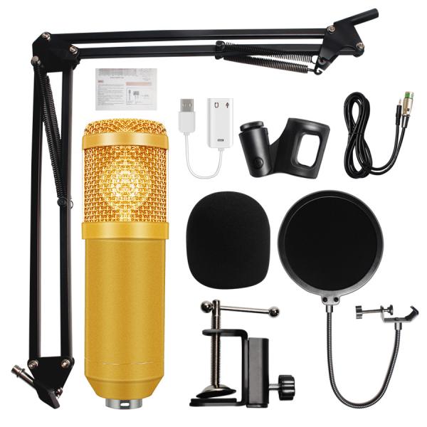 Quality Studio Microphone Condenser Microphone With Pop Filter&Phantom Power Vocal Record KTV Karaoke BM 800 Microfono Youtuber for sale