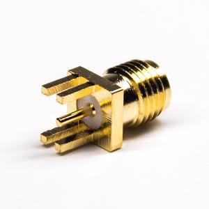 50Ω Gold Plating SMA RF Coaxial Connector Dip Type Coaxial Pcb Connector