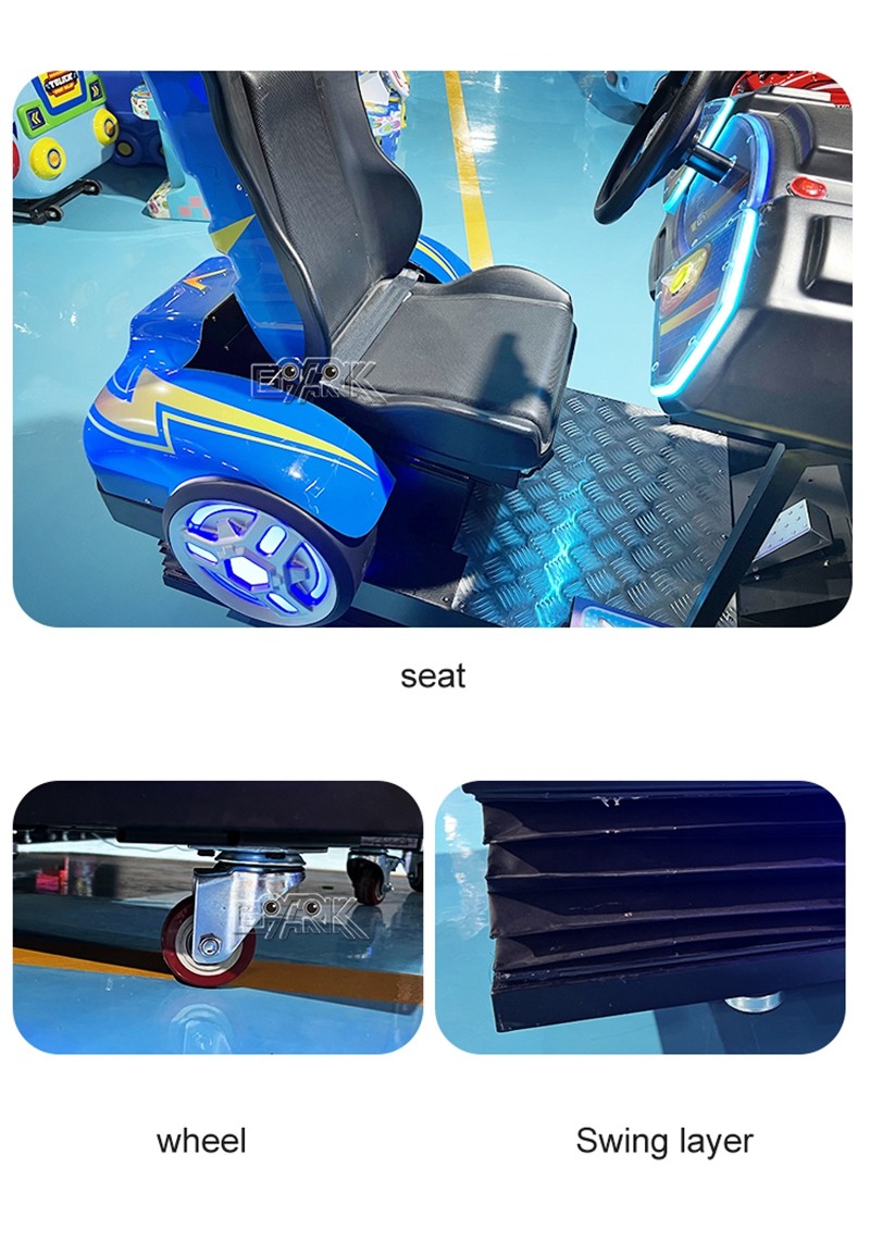 Electrical 3d Car Racing Game Machine 500W Track Dynamic Speed Car