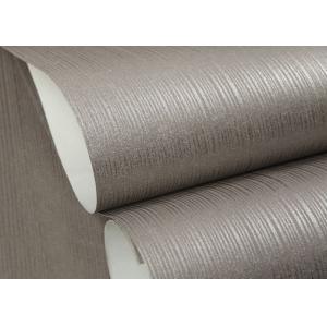 Modern Flocking Non woven Wallpaper with Simple Silver Grey Pure Color