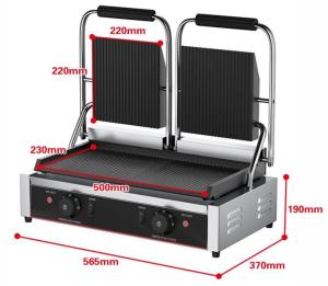 Professional Non-Stick Electric Double Sided Grill Pan Lower Grill Size 210*200 x2 mm