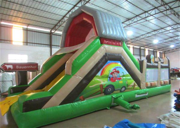 Quality Hot sale inflatable farm themed amusement park with standard slide on one side inflatable multiplay  fun city for sale
