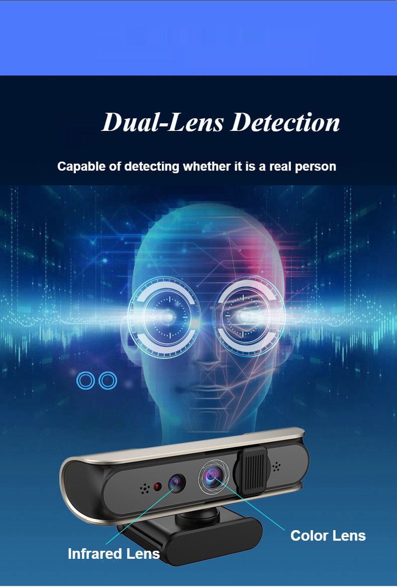K50P Viewing Angle ≤80° Face Recognition External Camera for Live Body Detection and ID Comparison Industrial Camera