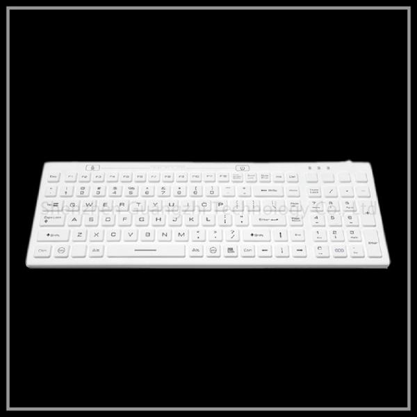 Quality Portable Silica Gel Keyboard , White Industrial Usb Wired Keyboard for sale