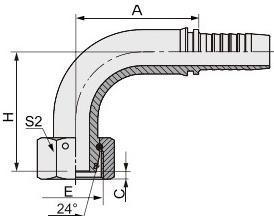 Factory Directly Supply Quality Hydraulic Hose Fitting 90 Degree Metric Female 24 Degree Cone O-Ring 20591